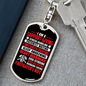 A Loving Firefighter'S Wife Keychain Stainless Steel or 18k Gold Dog Tag Keyring-Express Your Love Gifts
