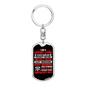 A Loving Firefighter'S Wife Keychain Stainless Steel or 18k Gold Dog Tag Keyring-Express Your Love Gifts