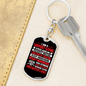 A Loving Firefighter'S Wife Keychain Stainless Steel or 18k Gold Dog Tag Keyring-Express Your Love Gifts
