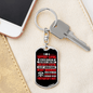 A Loving Firefighter'S Wife Keychain Stainless Steel or 18k Gold Dog Tag Keyring-Express Your Love Gifts