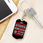 A Loving Firefighter'S Wife Keychain Stainless Steel or 18k Gold Dog Tag Keyring-Express Your Love Gifts