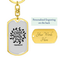 A Loyal Friend Proverbs 17:17 Keychain Stainless Steel or 18k Gold Dog Tag Keyring-Express Your Love Gifts