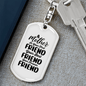 A Mother is First Friend Mom Keychain Stainless Steel or 18k Gold Dog Tag Keyring-Express Your Love Gifts