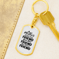 A Mother is First Friend Mom Keychain Stainless Steel or 18k Gold Dog Tag Keyring-Express Your Love Gifts