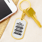 A Mother is First Friend Mom Keychain Stainless Steel or 18k Gold Dog Tag Keyring-Express Your Love Gifts