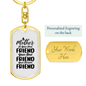 A Mother is First Friend Mom Keychain Stainless Steel or 18k Gold Dog Tag Keyring-Express Your Love Gifts
