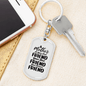 A Mother is First Friend Mom Keychain Stainless Steel or 18k Gold Dog Tag Keyring-Express Your Love Gifts
