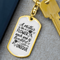 A Mother is Like a Flower Mom Keychain Stainless Steel or 18k Gold Dog Tag Keyring-Express Your Love Gifts