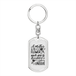 A Mother is Like a Flower Mom Keychain Stainless Steel or 18k Gold Dog Tag Keyring-Express Your Love Gifts