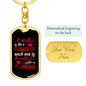 A Mother is Like a Flower Red Mom Keychain Stainless Steel or 18k Gold Dog Tag Keyring-Express Your Love Gifts