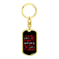 A Mother is Like a Flower Red Mom Keychain Stainless Steel or 18k Gold Dog Tag Keyring-Express Your Love Gifts