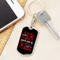 A Mother is Like a Flower Red Mom Keychain Stainless Steel or 18k Gold Dog Tag Keyring-Express Your Love Gifts