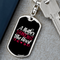 A Mother Love is The Heart Mom Keychain Stainless Steel or 18k Gold Dog Tag Keyring-Express Your Love Gifts