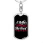 A Mother Love is The Heart Mom Keychain Stainless Steel or 18k Gold Dog Tag Keyring-Express Your Love Gifts