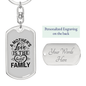 A Mother's Love Mom Keychain Stainless Steel or 18k Gold Dog Tag Keyring-Express Your Love Gifts