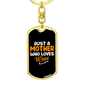 A Mother Who Loves Wine Mom Keychain Stainless Steel or 18k Gold Dog Tag Keyring-Express Your Love Gifts
