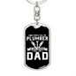 A Plumber Dad Swivel Keychain Dog Tag Stainless Steel or 18k Gold-Express Your Love Gifts