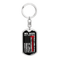 A Proud Firefighter Dad Keychain Stainless Steel or 18k Gold Dog Tag Keyring-Express Your Love Gifts