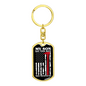 A Proud Firefighter Dad Keychain Stainless Steel or 18k Gold Dog Tag Keyring-Express Your Love Gifts