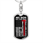 A Proud Firefighter Dad Keychain Stainless Steel or 18k Gold Dog Tag Keyring-Express Your Love Gifts