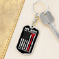 A Proud Firefighter Dad Keychain Stainless Steel or 18k Gold Dog Tag Keyring-Express Your Love Gifts