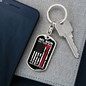 A Proud Firefighter Dad Keychain Stainless Steel or 18k Gold Dog Tag Keyring-Express Your Love Gifts