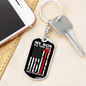 A Proud Firefighter Dad Keychain Stainless Steel or 18k Gold Dog Tag Keyring-Express Your Love Gifts