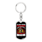 A Proud Firefighter'S Mom Keychain Stainless Steel or 18k Gold Dog Tag Keyring-Express Your Love Gifts