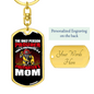 A Proud Firefighter'S Mom Keychain Stainless Steel or 18k Gold Dog Tag Keyring-Express Your Love Gifts