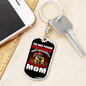 A Proud Firefighter'S Mom Keychain Stainless Steel or 18k Gold Dog Tag Keyring-Express Your Love Gifts