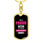 A Proud Mom Nurse Keychain Stainless Steel or 18k Gold Dog Tag Keyring-Express Your Love Gifts