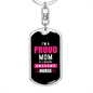 A Proud Mom Nurse Keychain Stainless Steel or 18k Gold Dog Tag Keyring-Express Your Love Gifts