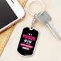 A Proud Mom Nurse Keychain Stainless Steel or 18k Gold Dog Tag Keyring-Express Your Love Gifts