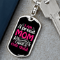 A Proud Mom of Cute Child Keychain Stainless Steel or 18k Gold Dog Tag Keyring-Express Your Love Gifts