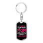 A Proud Mom of Cute Child Keychain Stainless Steel or 18k Gold Dog Tag Keyring-Express Your Love Gifts