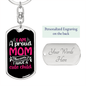 A Proud Mom of Cute Child Keychain Stainless Steel or 18k Gold Dog Tag Keyring-Express Your Love Gifts