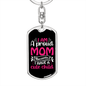 A Proud Mom of Cute Child Keychain Stainless Steel or 18k Gold Dog Tag Keyring-Express Your Love Gifts