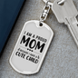 A Proud Mom TranspArent Keychain Stainless Steel or 18k Gold Dog Tag Keyring-Express Your Love Gifts