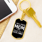 A Proud Mom White Keychain Stainless Steel or 18k Gold Dog Tag Keyring-Express Your Love Gifts
