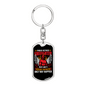 A Proud Retired Firefighter Keychain Stainless Steel or 18k Gold Dog Tag Keyring-Express Your Love Gifts