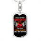 A Proud Retired Firefighter Keychain Stainless Steel or 18k Gold Dog Tag Keyring-Express Your Love Gifts