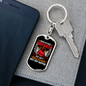 A Proud Retired Firefighter Keychain Stainless Steel or 18k Gold Dog Tag Keyring-Express Your Love Gifts
