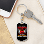A Proud Retired Firefighter Keychain Stainless Steel or 18k Gold Dog Tag Keyring-Express Your Love Gifts