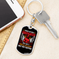 A Proud Retired Firefighter Keychain Stainless Steel or 18k Gold Dog Tag Keyring-Express Your Love Gifts