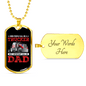 A Trucker Dad Dog Tag Stainless Steel or 18k Gold 24" Chain-Express Your Love Gifts