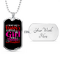 A Trucker's Daughter Trucker Dog Tag Stainless Steel or 18k Gold 24" Chain-Express Your Love Gifts