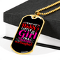 A Trucker's Daughter Trucker Dog Tag Stainless Steel or 18k Gold 24" Chain-Express Your Love Gifts