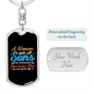 A Woman With All Sons Mom Keychain Stainless Steel or 18k Gold Dog Tag Keyring-Express Your Love Gifts