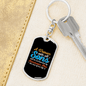 A Woman With All Sons Mom Keychain Stainless Steel or 18k Gold Dog Tag Keyring-Express Your Love Gifts