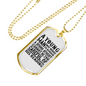 A Young Man Necklace Stainless Steel or 18k Gold Dog Tag 24" Chain-Express Your Love Gifts